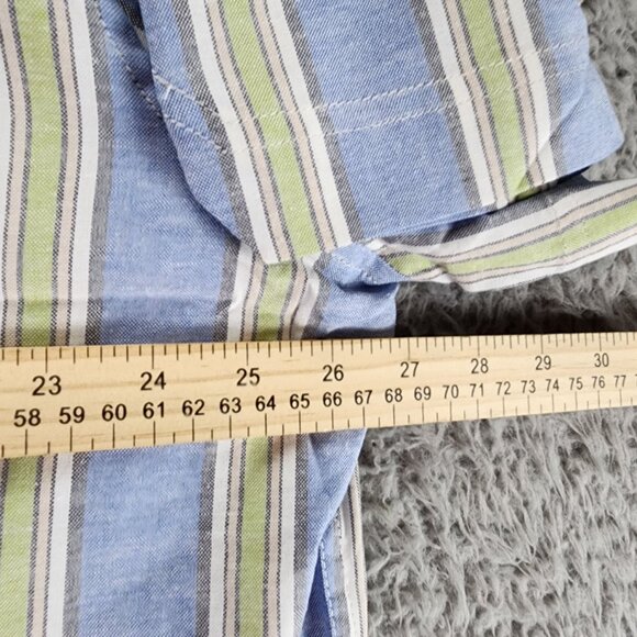 Ben Sherman Shirt Mens XXL Blue Striped Short Sleeve Button Up *NWT* - Picture 7 of 11
